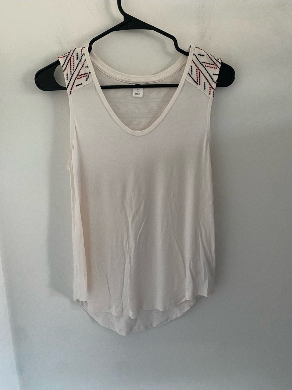 Old Navy Red White & Blue Embroidered Tank